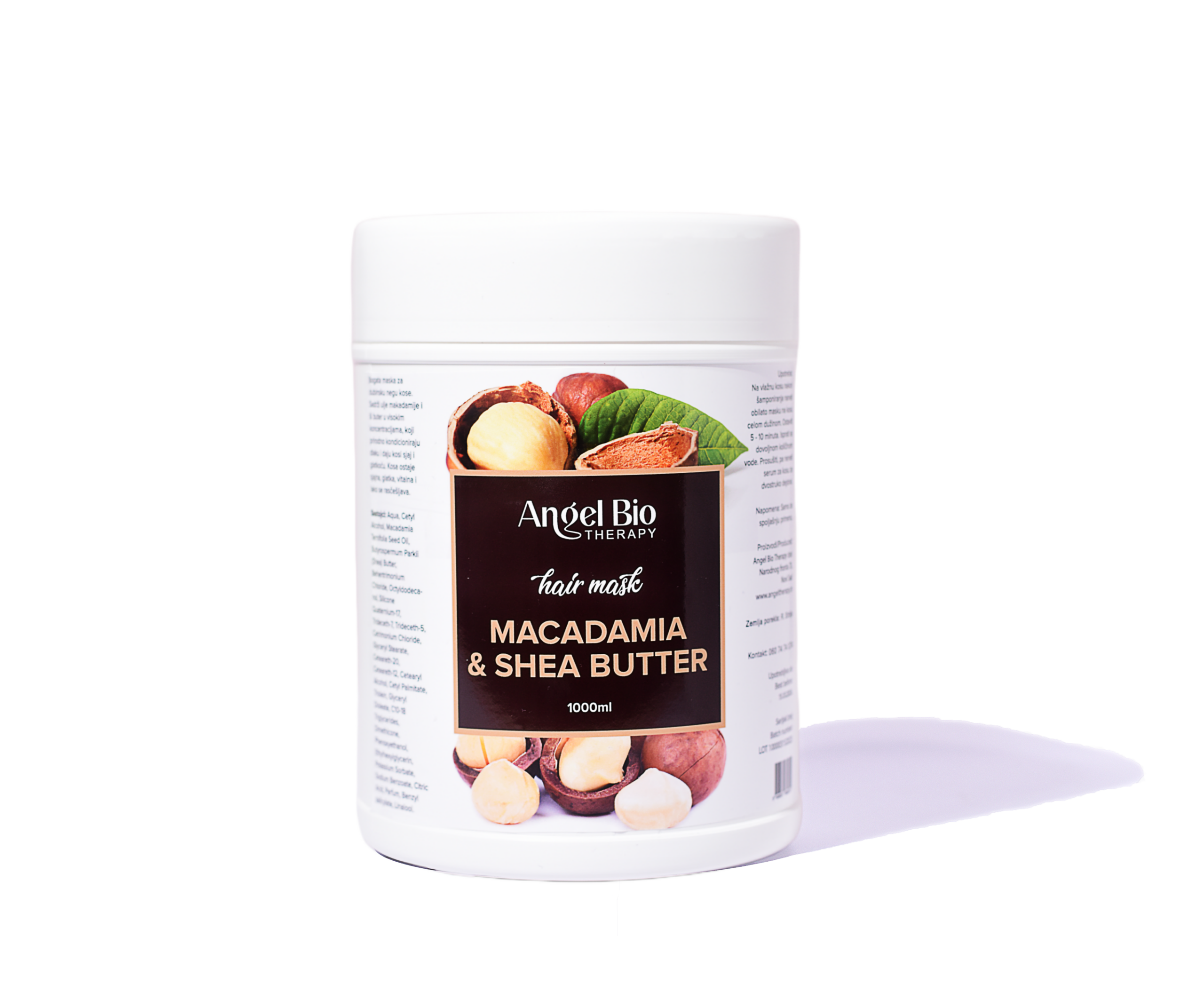 bela pozadina 2 Macadamia maska za kosu - 1kg - Slika 1