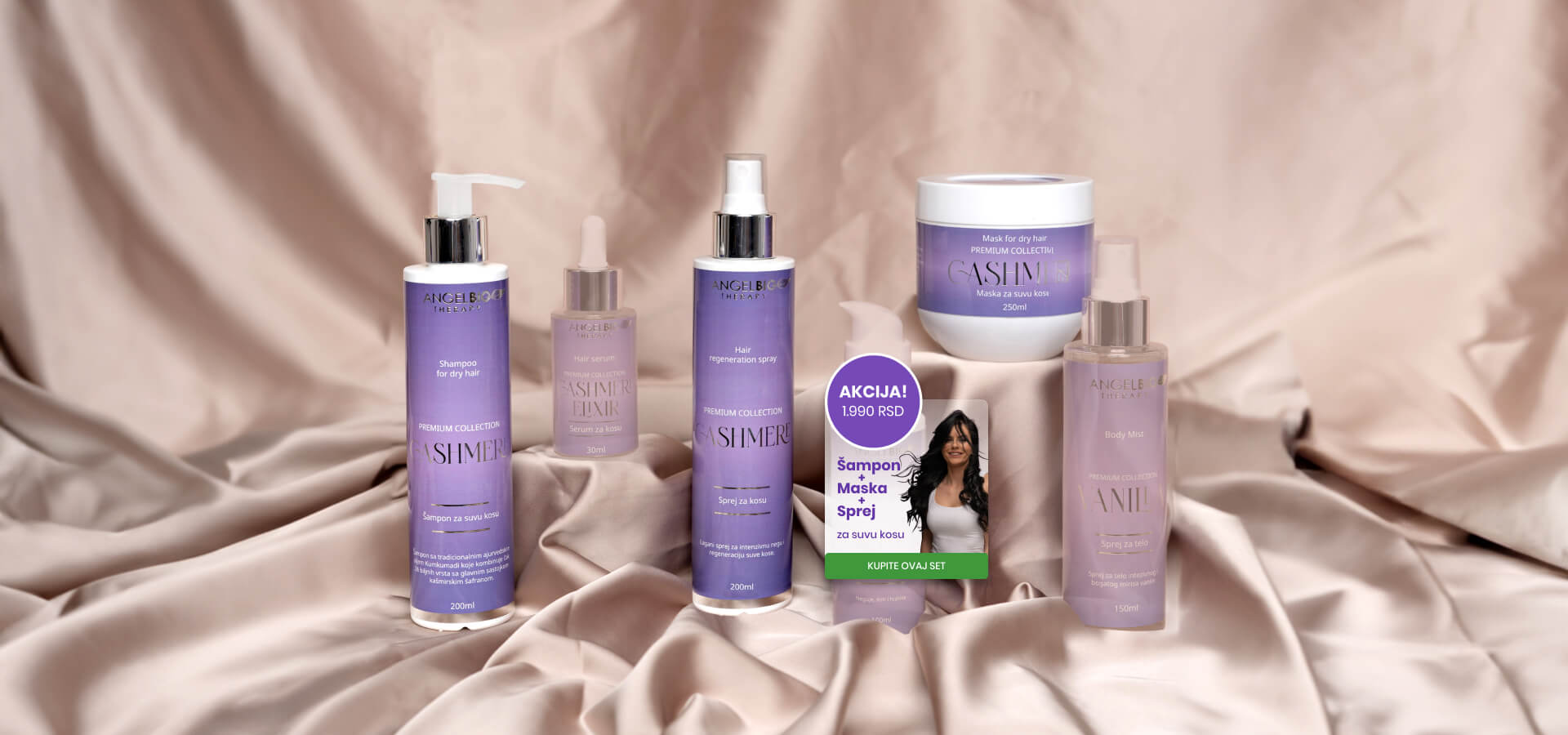 Angel Bio Therapy — akcija cashmere set za negu kose